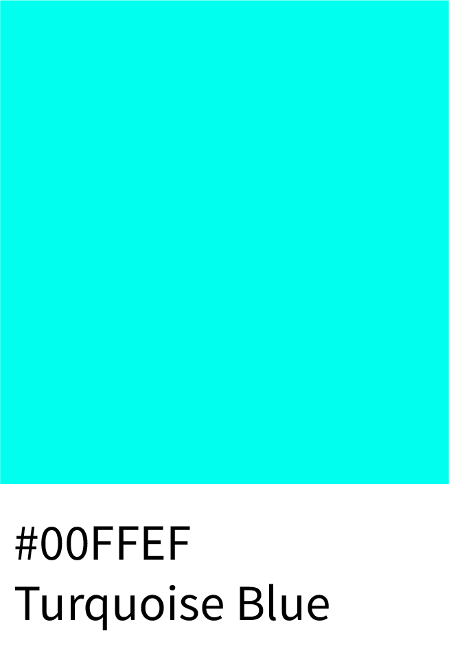 Turquoise Blue Color Hex Code #00FFEF